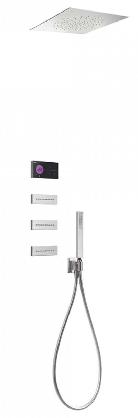 Электронный душевой комплект скрытого монтажа Tres SHOWER TECHNOLOGY (09288313) Душевые комплекты (системы) Хром