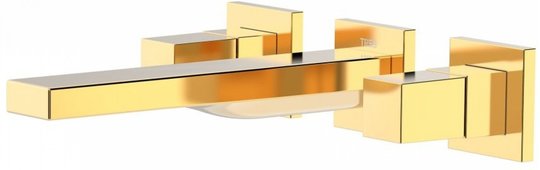 Настенный смеситель для раковины Tres Cuadro Exclusive COLORS, золото (00815301OR) Для раковины Золото