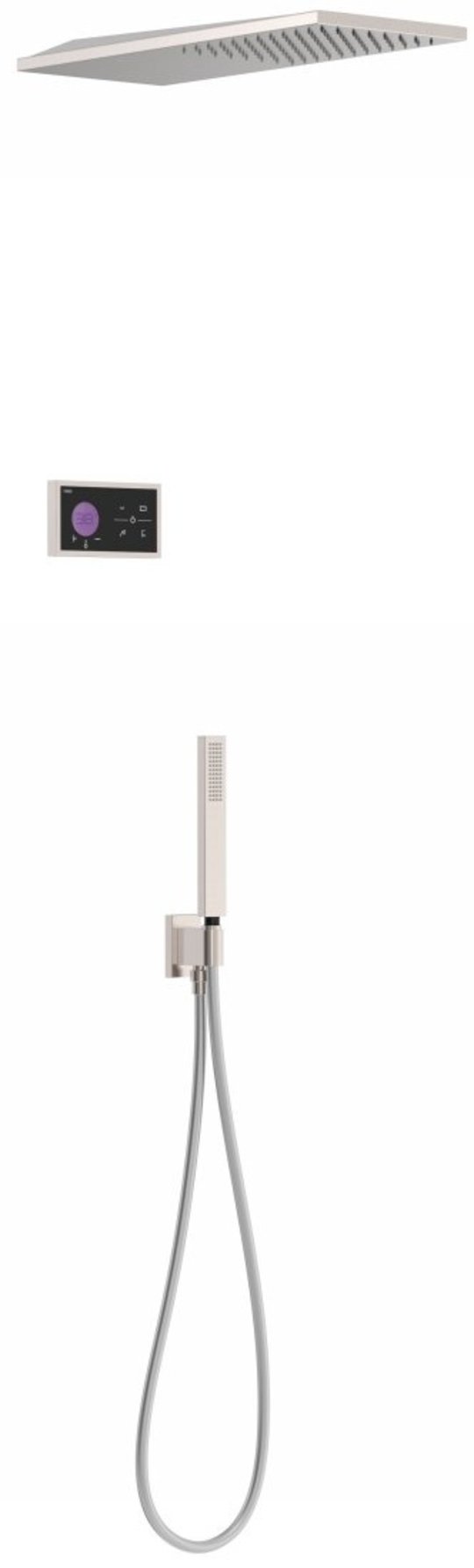 Електронний душовий комплект прихованого монтажу Tres Slim Exclusive SHOWER TECHNOLOGY, сталь (09288551AC) Душові комплекти (системи) Сталь