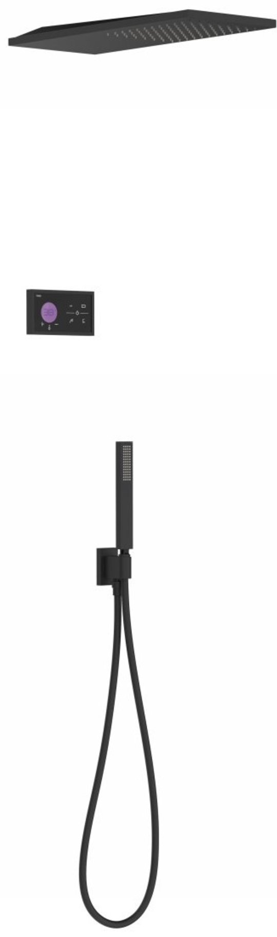 Электронный душевой комплект скрытого монтажа Tres Slim Exclusive SHOWER TECHNOLOGY, черный матовый (09288551NM) Душевые комплекты (системы) Черный матовый