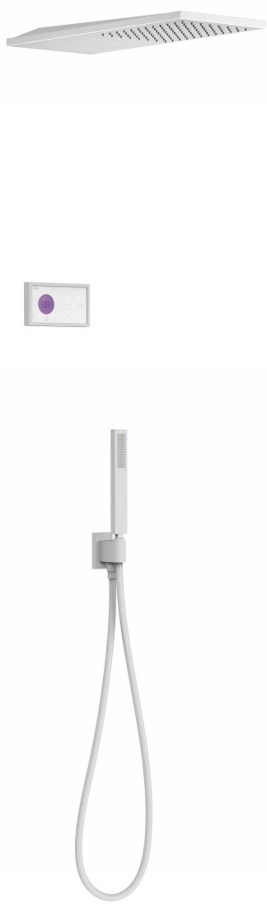 Електронний душовий комплект прихованого монтажу Tres Slim Exclusive SHOWER TECHNOLOGY, білий матовий (09286551BM) Душові комплекти (системи) Білий матовий