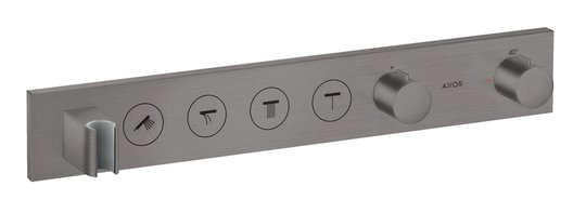 Термостатичний змішувач для душу на 4 споживача Axor MyEdition, Brushed Black Chrome (18357340) Для душа Чорний