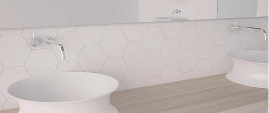 Плитка Wow Subway Lab Mini Hexa Liso Pearl Gloss 15*17 (101184) Для кухни, Для общественных помещений, Для жилых помещений, Для ванной