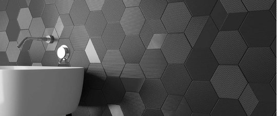 Плитка Wow Subway Lab Mini Hexa Liso Graphite Matt 15*17 (101181) Для кухни, Для общественных помещений, Для жилых помещений, Для ванной