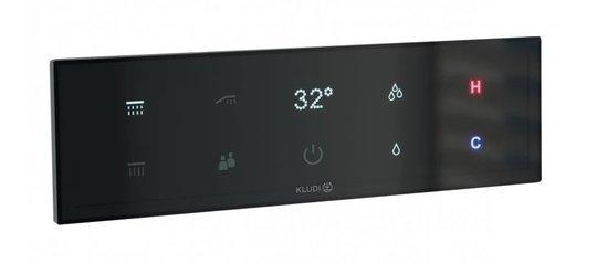 Термостатический смеситель скрытого монтажа Kludi Kludi-Tronic, черный матовый (38310G1-00) Для ванны, Для душа Черный, Черный матовый