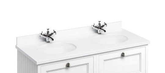 Столешница со встроенными раковинами 130 см Burlington, белый (BW12) Burlington Столешницы