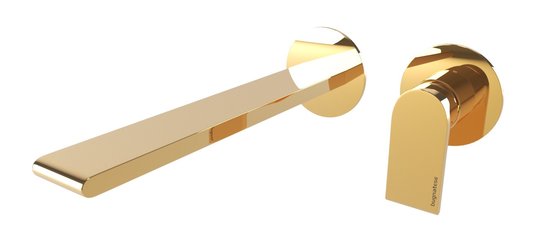 Змішувач для раковини, 210 мм із донним клапаном Bugnatese Simple, золото PVD (6646SC-PO) Для раковини Золото