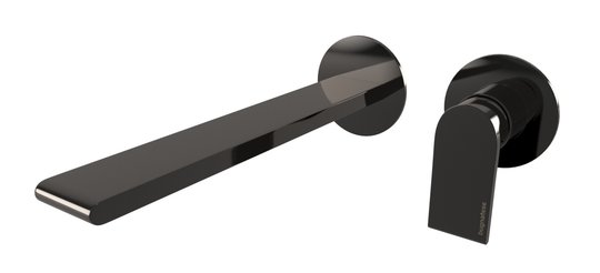 Смеситель для раковины, 210 мм с донным клапаном Bugnatese Simple, черный PVD (6646SC-PT) Для раковины Черный, Черный глянцевый 