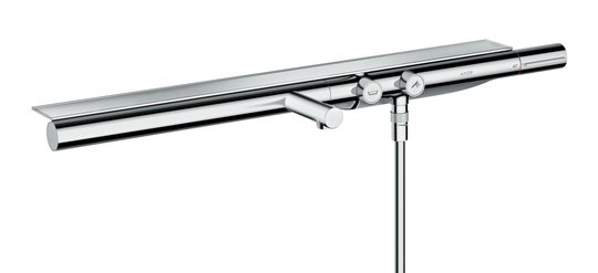 Термостатический смеситель для ванны на 2 потребителя с полкой 800 мм Axor Showers (45420000) Для ванны Хром