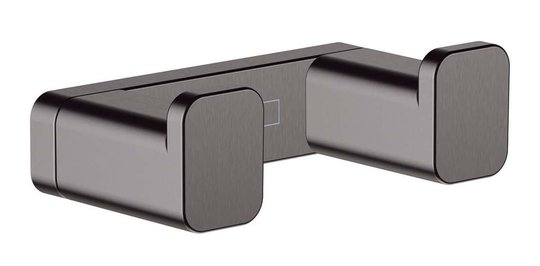 Двойной крючок Hansgrohe AddStoris, черный-хром матовый (41755340) Крючки для халатов и полотенец Hansgrohe