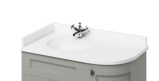 Стільниця з вбудованою раковиною 106 см Burlington, білий (BW98L) Burlington Стільниці