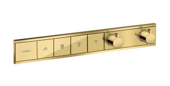 Термостатичний змішувач Hansgrohe RainSelect Polished Gold Optic (15382990) Для ванни, Для душа Золото