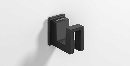 Гачок для рушників Sonia S-CUBE, чорний матовий (186433) Гачки для халатів, рушників Sonia