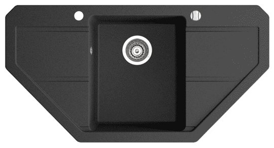 Гранитная мойка Marmorin BARIO Black (120743002) Врезные сверху Трапециевидные Черный
