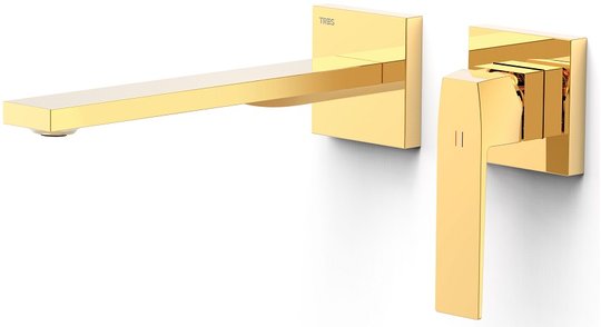 Настенный смеситель для раковины Tres Slim Exclusive SLIM-TRES, золото (20230002OR) Для раковины Золото