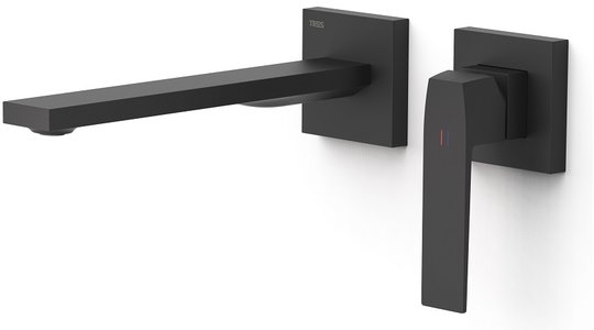 Настенный смеситель для раковины Tres Slim Exclusive SLIM-TRES, черный матовый (20230002NM) Для раковины Черный матовый