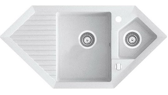 Гранітна мийка Marmorin CIRE White (375613006) Врізні зверху Трапецієвидні Білий