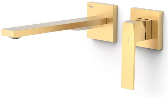 Настенный смеситель для раковины Tres Slim Exclusive SLIM-TRES, золото матовый (20230002OM) Для раковины Золото матовый