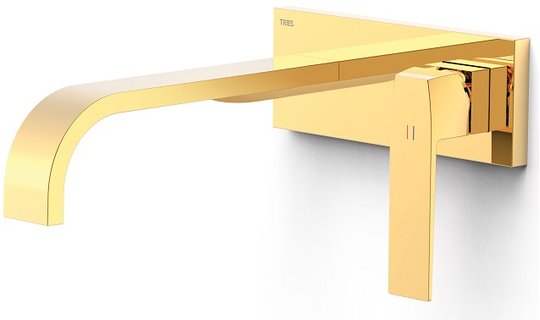 Настінний змішувач для раковини Tres Slim Exclusive SLIM-TRES, золото (20230014or) Для раковини Золото