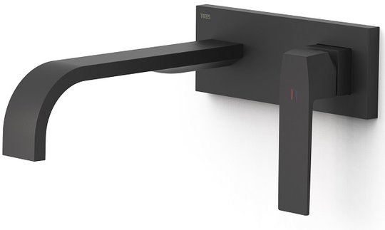 Настінний змішувач для раковини Tres Slim Exclusive SLIM-TRES, чорний матовий (20230014nm) Для раковини Чорний матовий