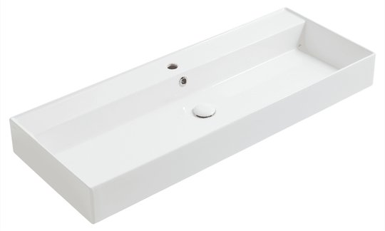 Керамическая раковина 121 cм Simas Agile, glossy white (AG 121) На столешницу, На тумбу, Подвесные Прямоугольные