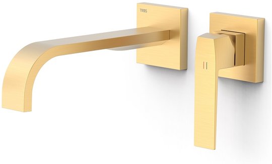 Настенный смеситель для раковины Tres Slim Exclusive SLIM-TRES, золото матовый (20230004OM) Для раковины Золото матовый