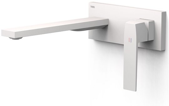 Настенный смеситель для раковины Tres Slim Exclusive SLIM-TRES, белый матовый (20230012BM) Для раковины Белый матовый