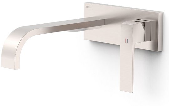 Настенный смеситель для раковины Tres Slim Exclusive SLIM-TRES, сталь (20230014AC) Для раковины Сталь