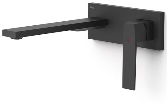 Настенный смеситель для раковины Tres Slim Exclusive SLIM-TRES, черный матовый (20230012NM) Для раковины Черный матовый