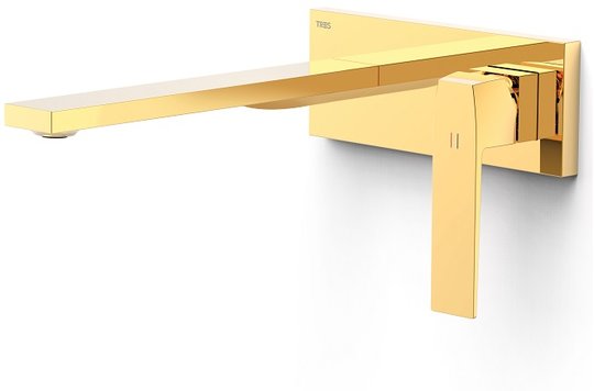Настенный смеситель для раковины Tres Slim Exclusive SLIM-TRES, золото (20230012OR) Для раковины Золото