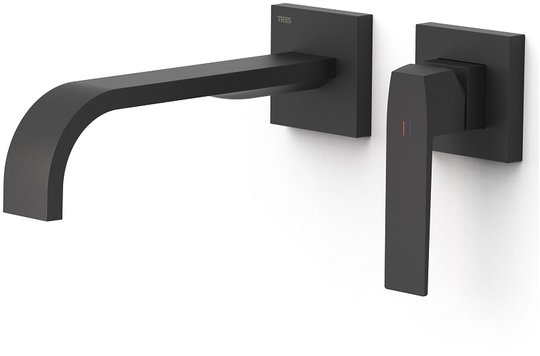 Настенный смеситель для раковины Tres Slim Exclusive SLIM-TRES, черный матовый (20230004NM) Для раковины Черный матовый