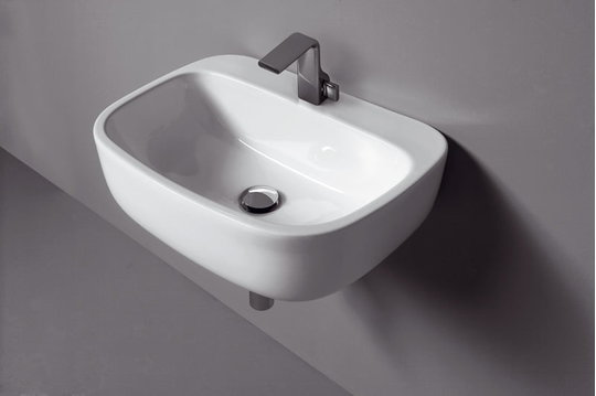 Керамическая раковина 64 см Flaminia Mono 64, white (MN64L) На столешницу, Подвесные Прямоугольные
