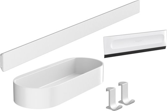 Набор аксессуаров для ванной комнаты Hansgrohe WallStoris, белый матовый (27967700) Наборы аксессуаров Hansgrohe