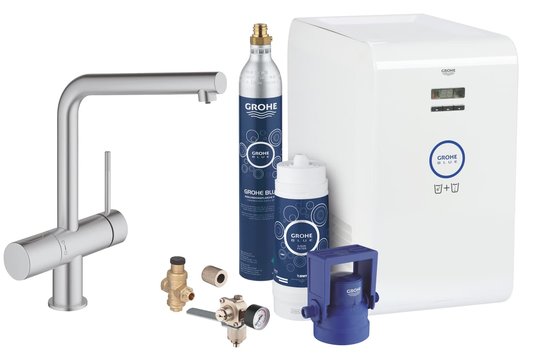Смеситель со стартовым комплектом GROHE Blue Minta Professional (31347DC2) Для кухни Нерж. сталь