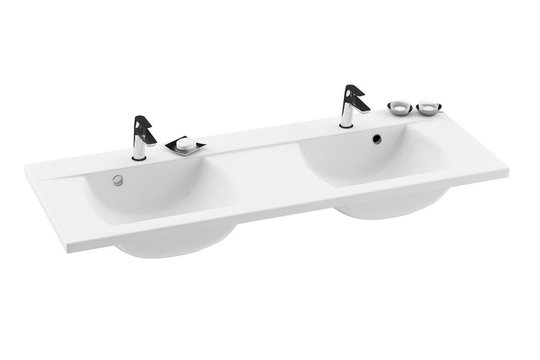 Мраморная двойная раковина 130 см Ravak Classic 1300, белый (XJD01113000) Встраиваемые сверху, Подвесные Прямоугольные