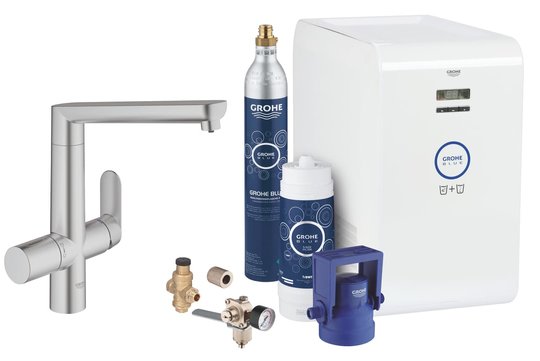 Змішувач зі стартовим комплектом GROHE Blue Home K7 Professional (31346DC1) Для кухні Нерж. сталь