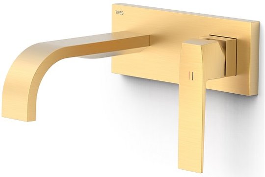 Настенный смеситель для раковины Tres Slim Exclusive SLIM-TRES, золото матовый (20230013OM) Для раковины Золото матовый