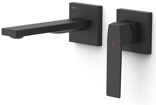 Настінний змішувач для раковини Tres Slim Exclusive SLIM-TRES, чорний матовий (20230001nm) Для раковини Чорний матовий