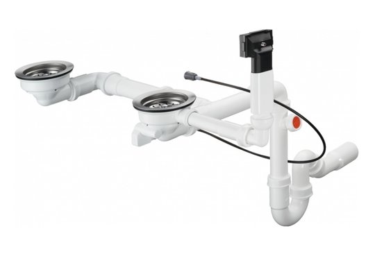 Сифон для гранитной кухонной мойки, автоматический слив Select Hansgrohe D 16-12 (43948000) Для раковин Полный комплект