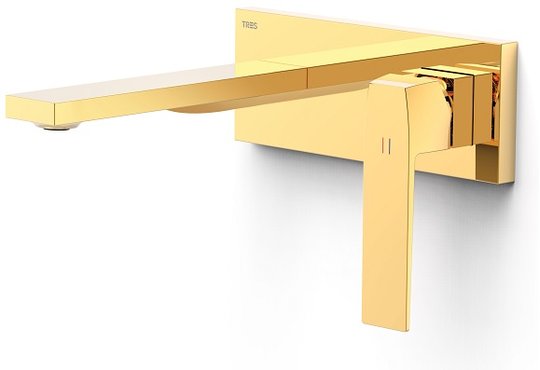 Настенный смеситель для раковины Tres Slim Exclusive SLIM-TRES, золото (20230011OR) Для раковины Золото