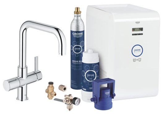 Змішувач зі стартовим комплектом GROHE Blue Professional (31324001) Для кухні Хром