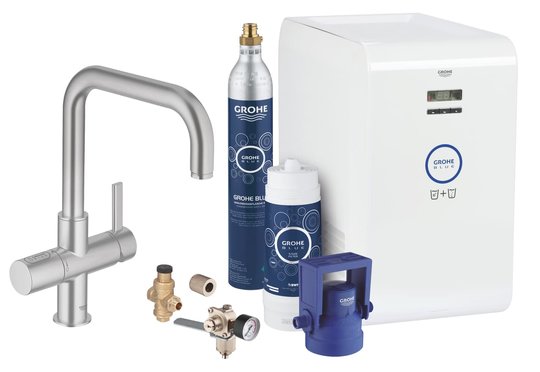 Змішувач зі стартовим комплектом GROHE Blue Professional (31324DC1) Для кухні Нерж. сталь