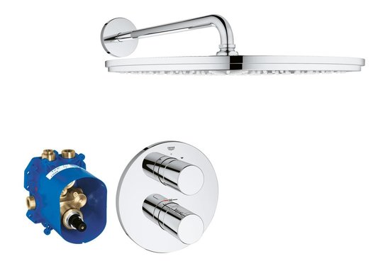Душовий комплект Grohtherm 3000 Cosmopolitan з душем Rainshower Cosmopolitan 400 (26260000) Душові комплекти (системи) Хром