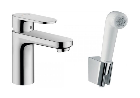 Змішувач Hansgrohe Vernis Blend 100 для раковини з гігієнічним душем, хром (71215000) Для раковини Хром