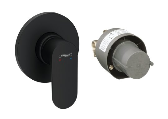 Смеситель скрытого монтажа для душа Hansgrohe Rebris S, черный матовый (72648670) Для душа Черный, Черный матовый