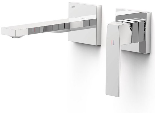 Настенный смеситель для раковины Tres Slim Exclusive SLIM-TRES, хром (20230001) Для раковины Хром
