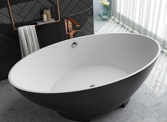 Ванна зі штучного каменю Kolpa San Tristan-FS 196X117 Black (3838987 592563) Kolpa San Овальні
