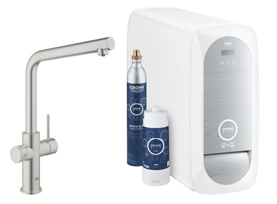 Смеситель со стартовым комплектом GROHE Blue Home (31454DC0) Для кухни Нерж. сталь