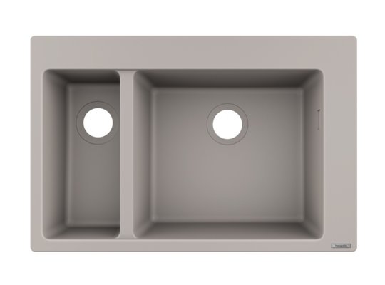 Кухонная мойка Hansgrohe S51 S510-F635 серый бетон (43315380) На столешницу Прямоугольные Серый