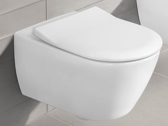 Унитаз подвесной безободковый Villeroy&Boch Subway 2.0 DirectFlush с крышкой Slim (5614R201) Подвесные 